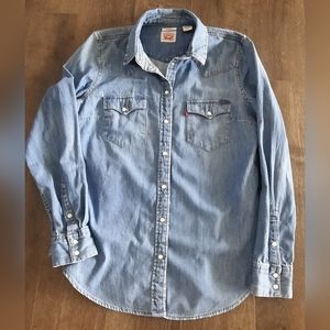 Levi's red tab denim snap shirt